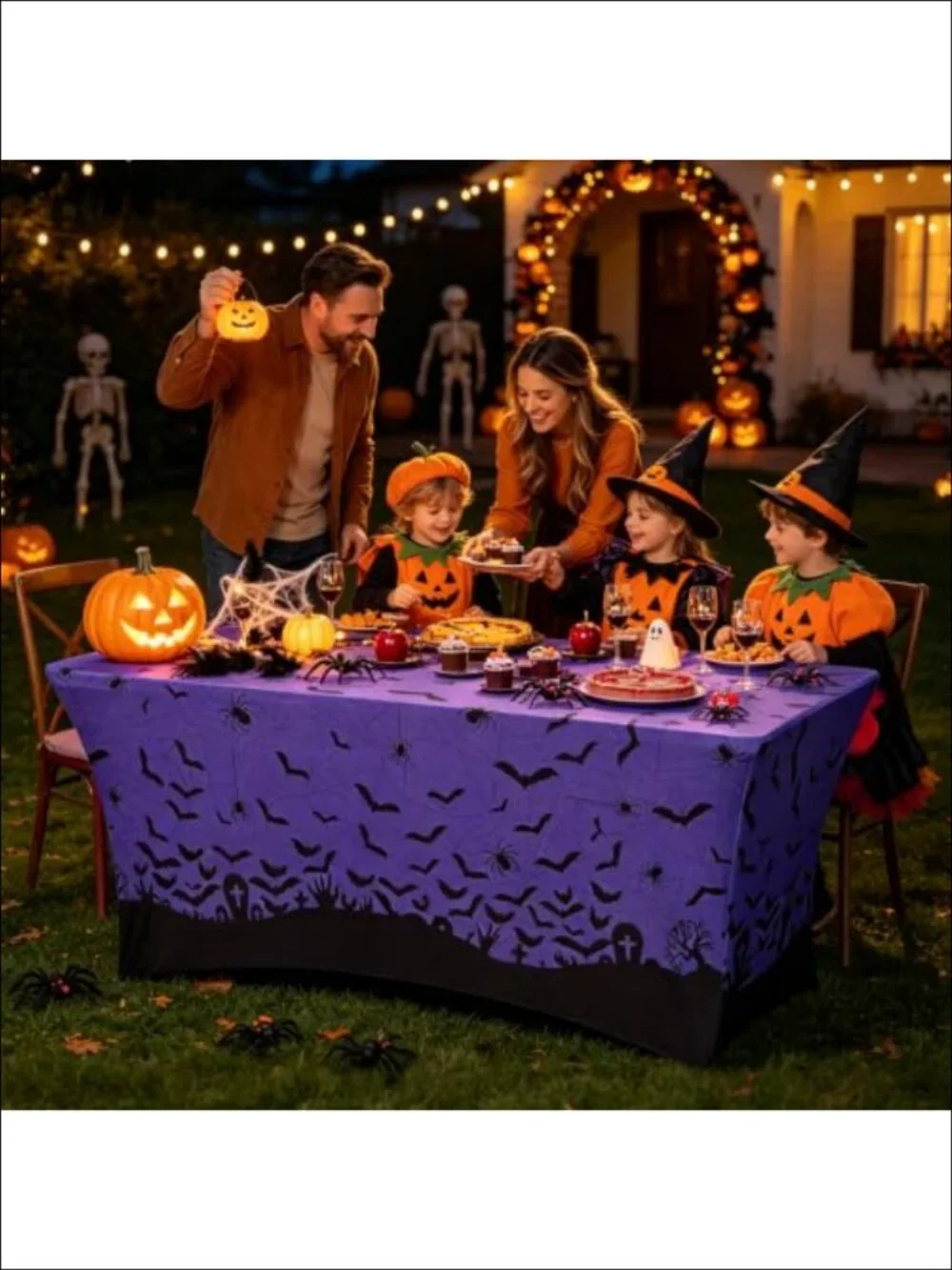 Stretch Spandex Halloween Tablecloth 72x30 Fitted Rectangular Table Cover